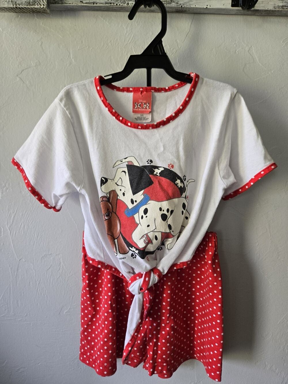 Vintage 101 Dalmatians Shirt & Shorts Polka Dot Set Size Girls Size 5/6